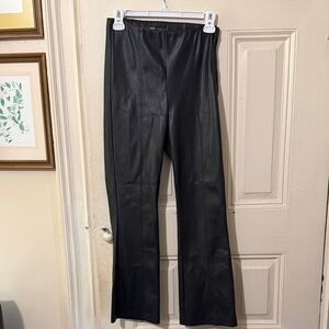 ZARA Faux Leather Flare Pants Black Size S